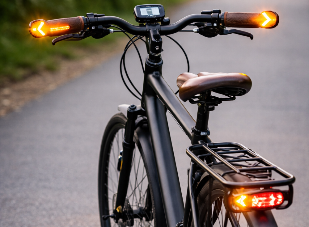 Bicycle Equipped with LED Turn Indicators for Urban Safety