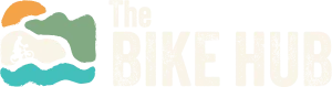 he Bike Hub located at Foryd Harbour in Rhyl with bicycles displayed outside.