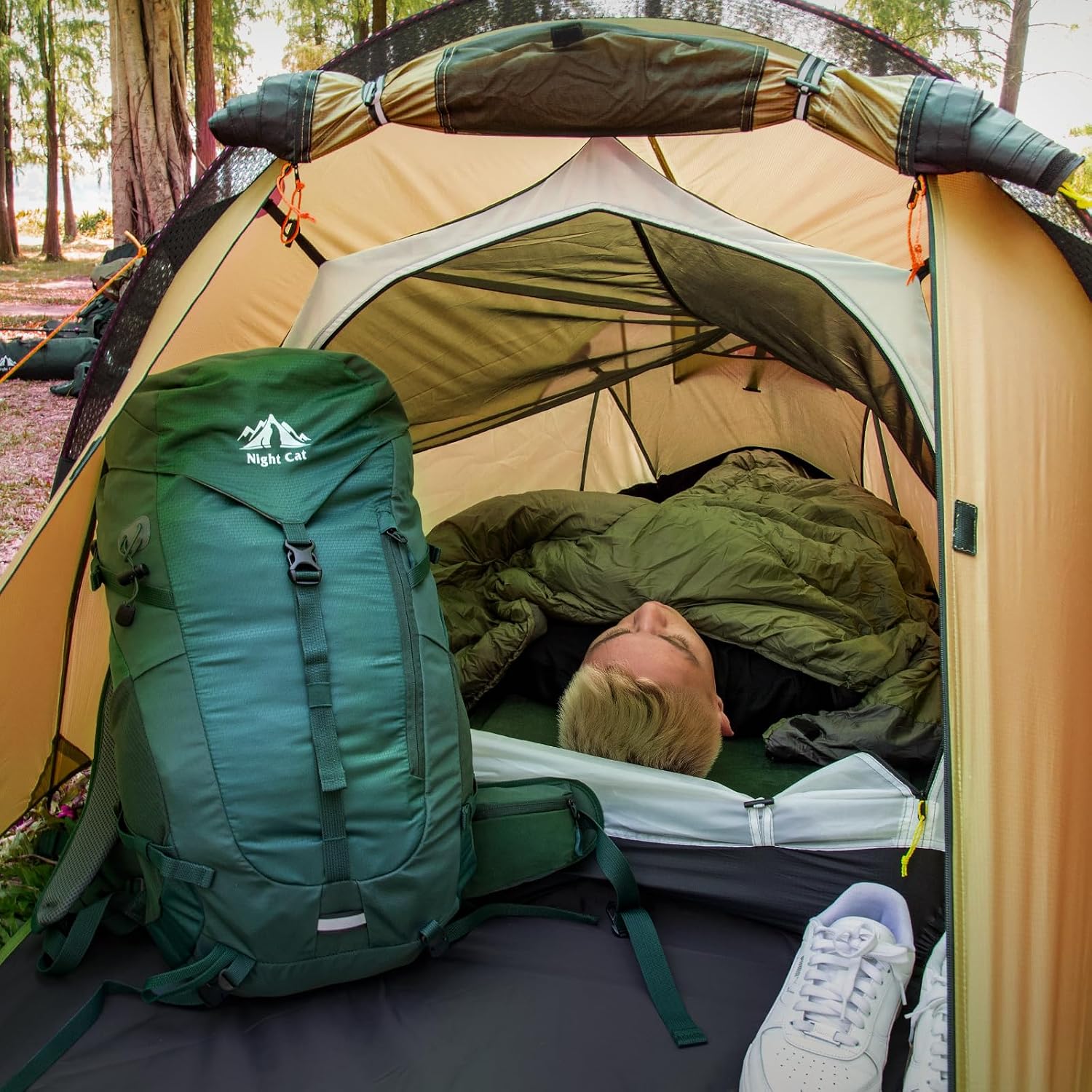 Night Cat 1 2 Person Tunnel Tent: Ultralight Backpacking Tent Silnylon 15D PU5000MM Waterproof for Camping Travel Wild - Image 5