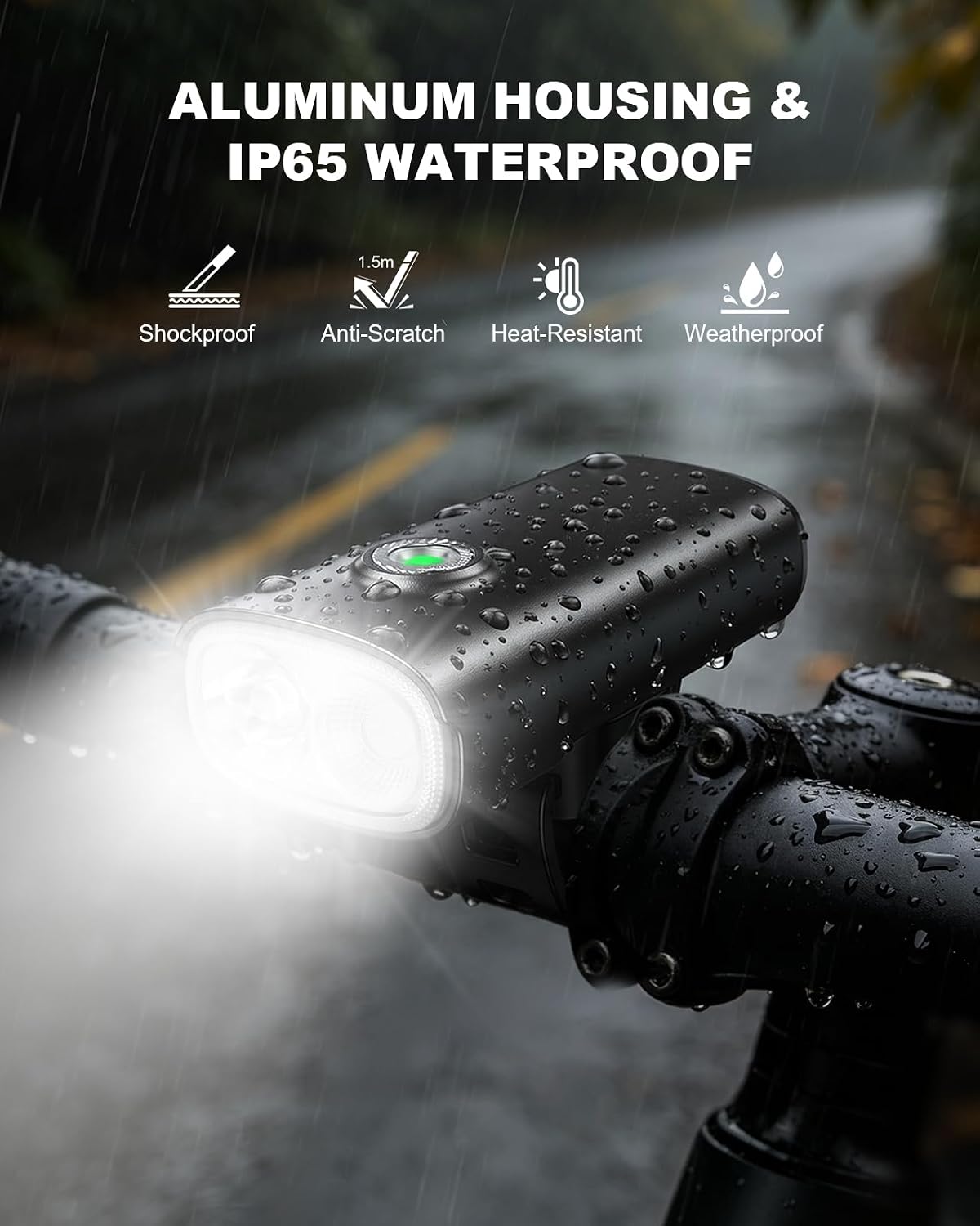 Mohard 1000LM Bike Lights with Smart Indicator, Aluminum Alloy Durable - Image 5