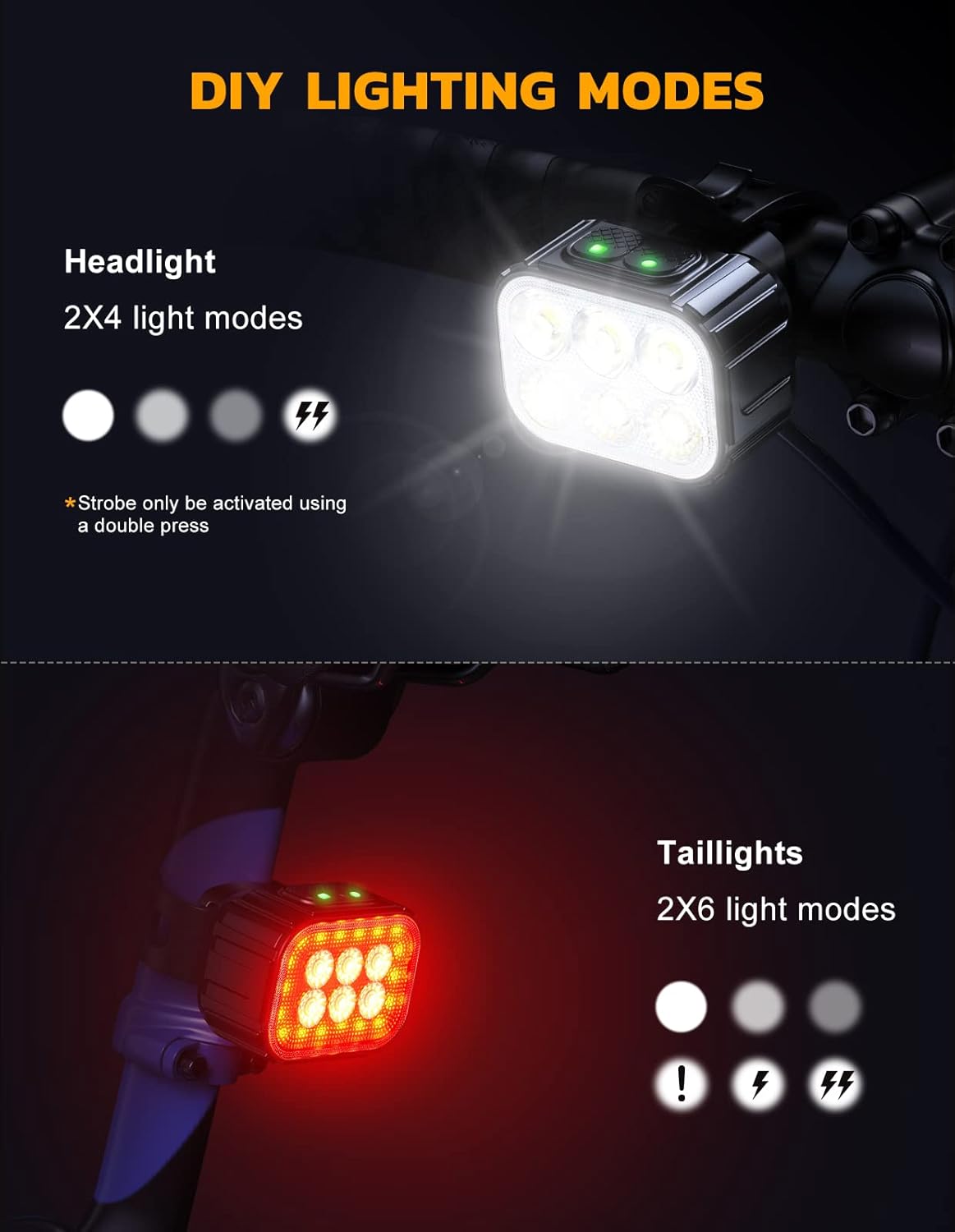 Bike Lights Set Super Bright, CIRYCASE USB Rechargeable Bike Light - Image 7