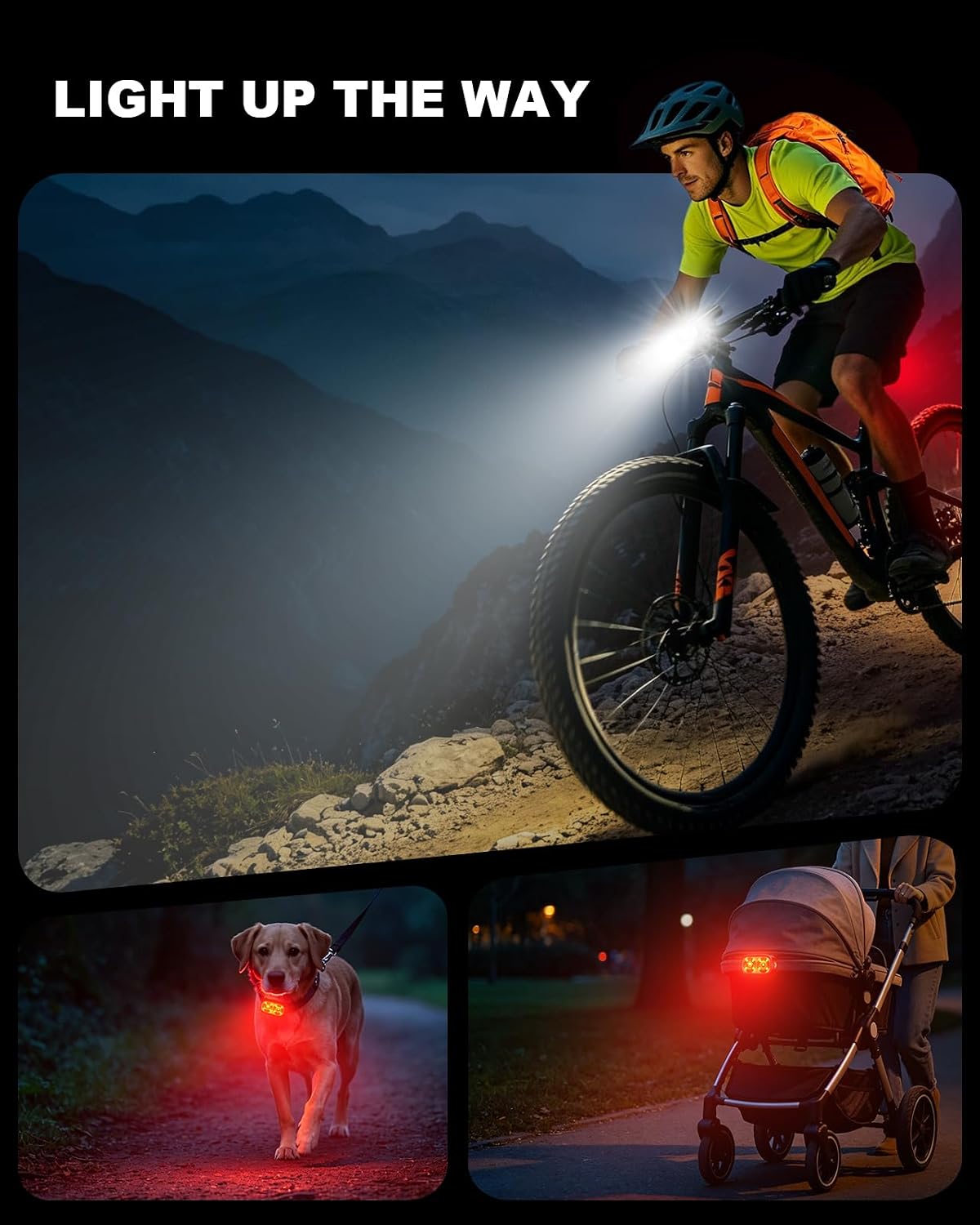 Mohard 1000LM Bike Lights with Smart Indicator, Aluminum Alloy Durable - Image 8