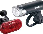 CatEye Bike Lights Set - 150 Lumen LED Front Bicycle Light Front and Back with OptiCube Lens | Multiple Modes, 80hr Battery Life MTB | Cycling Lighting | EL-135/Omni 5 | Bike Accessories