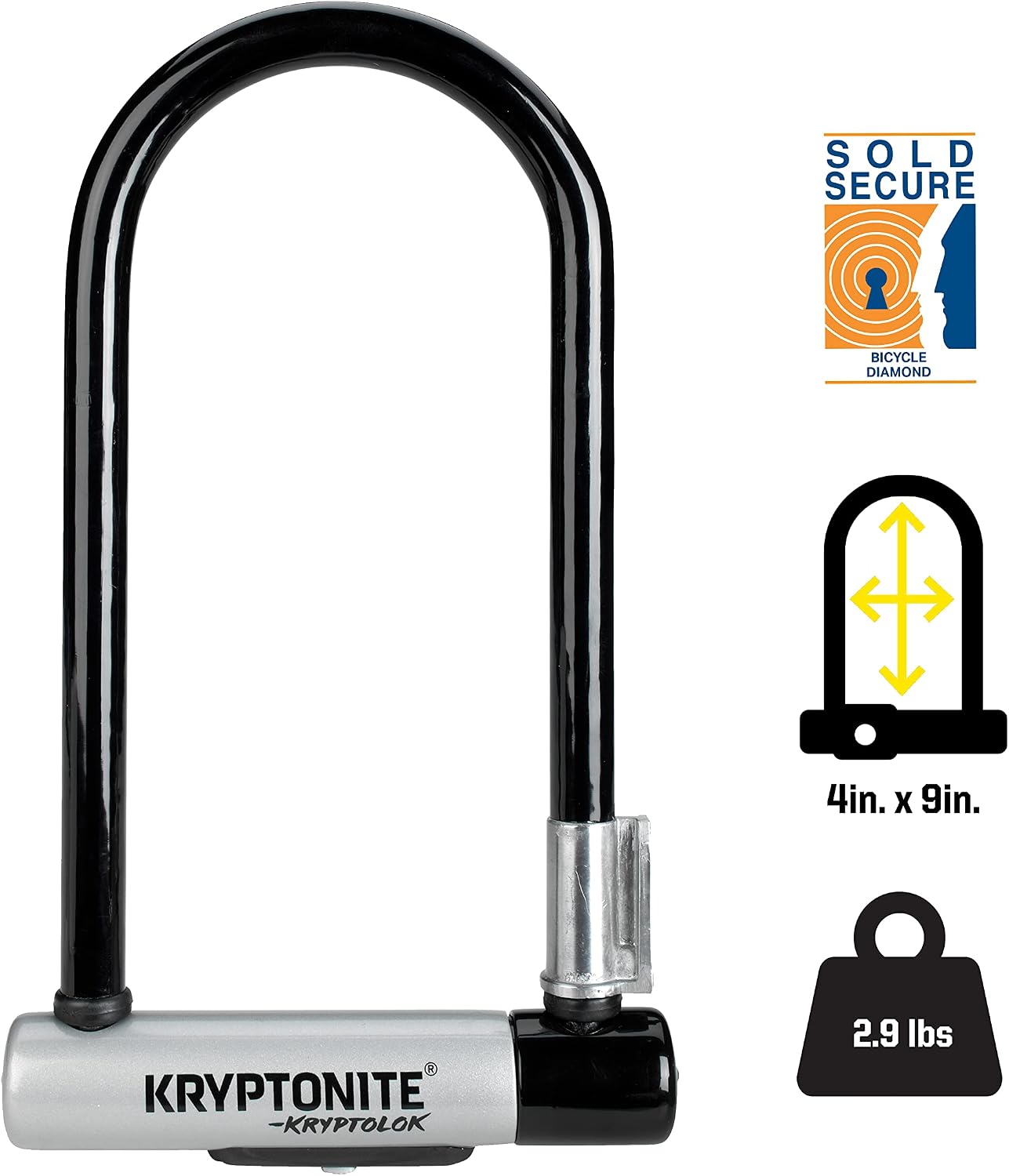 Kryptonite Kryptolok 12.7mm U-Lock with FlexFrame-U Bracket - Image 3