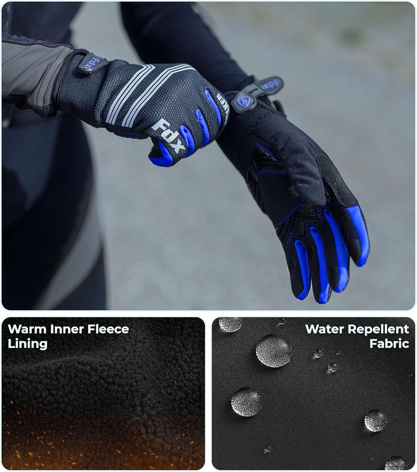 FDX Full Finger Winter Cycling Gloves - Image 3