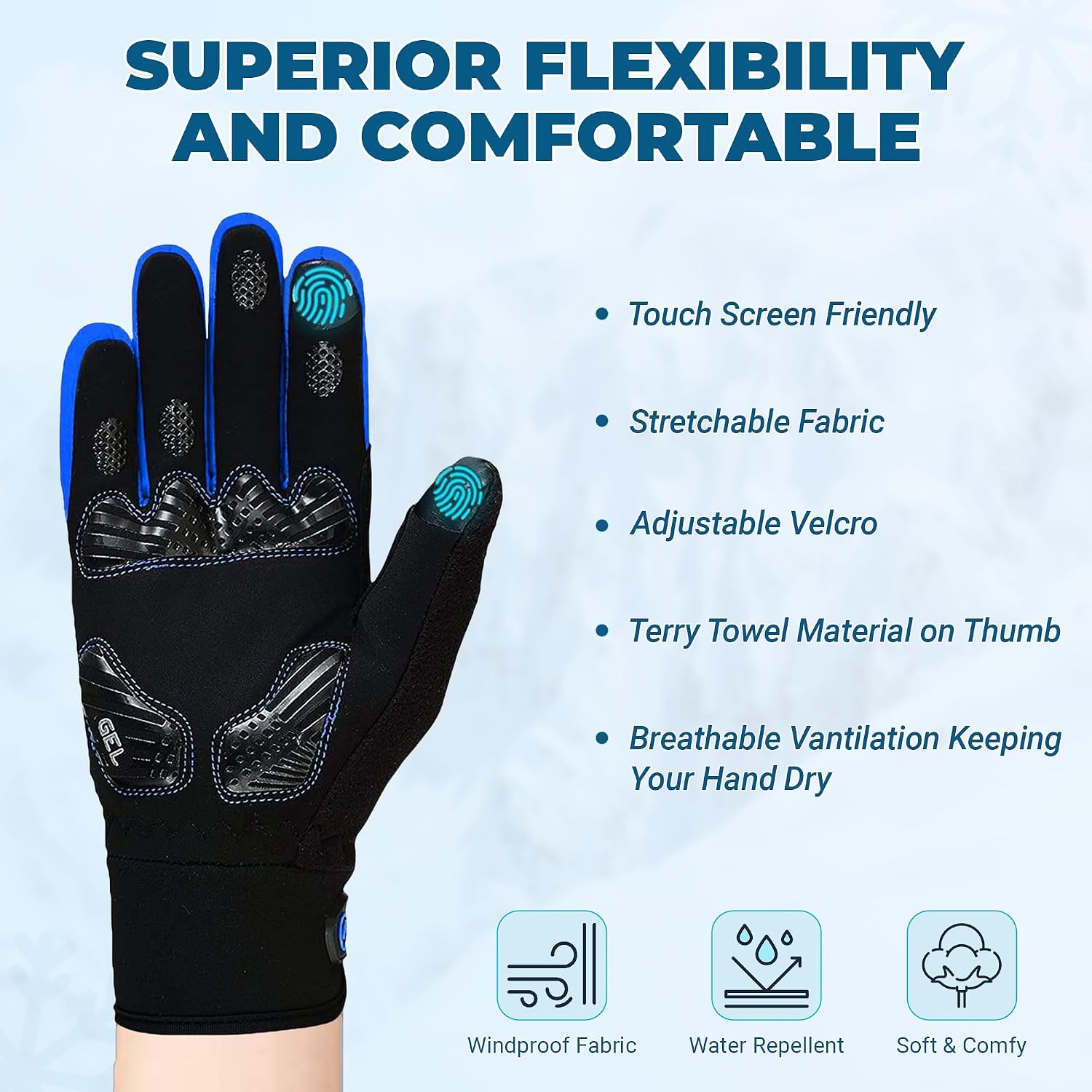 FDX Full Finger Winter Cycling Gloves - Image 4