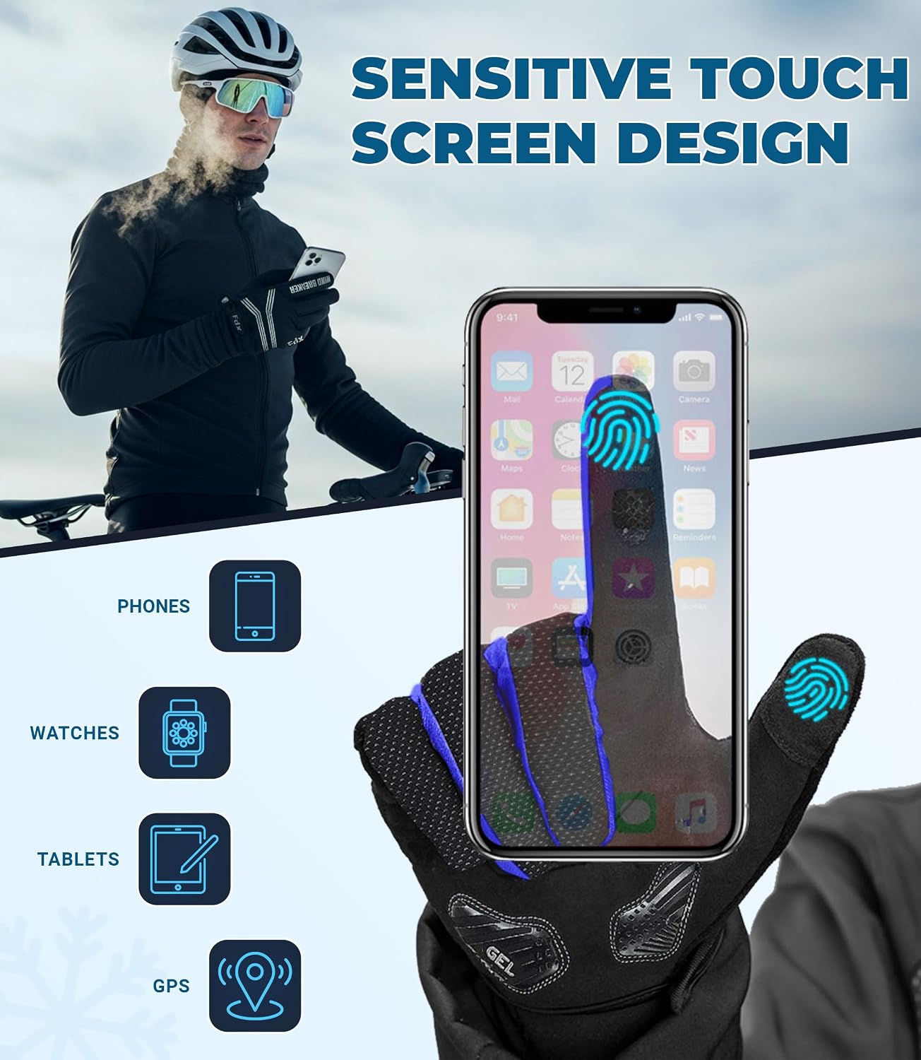 FDX Full Finger Winter Cycling Gloves - Image 5