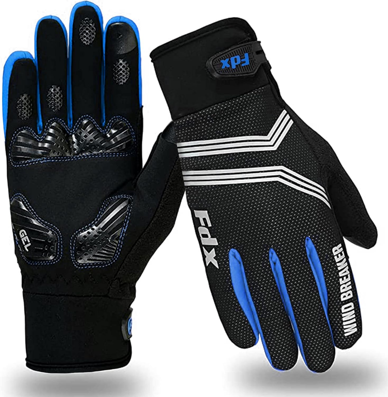 FDX Full Finger Winter Cycling Gloves for Men Women, Windproof Padded Mitts