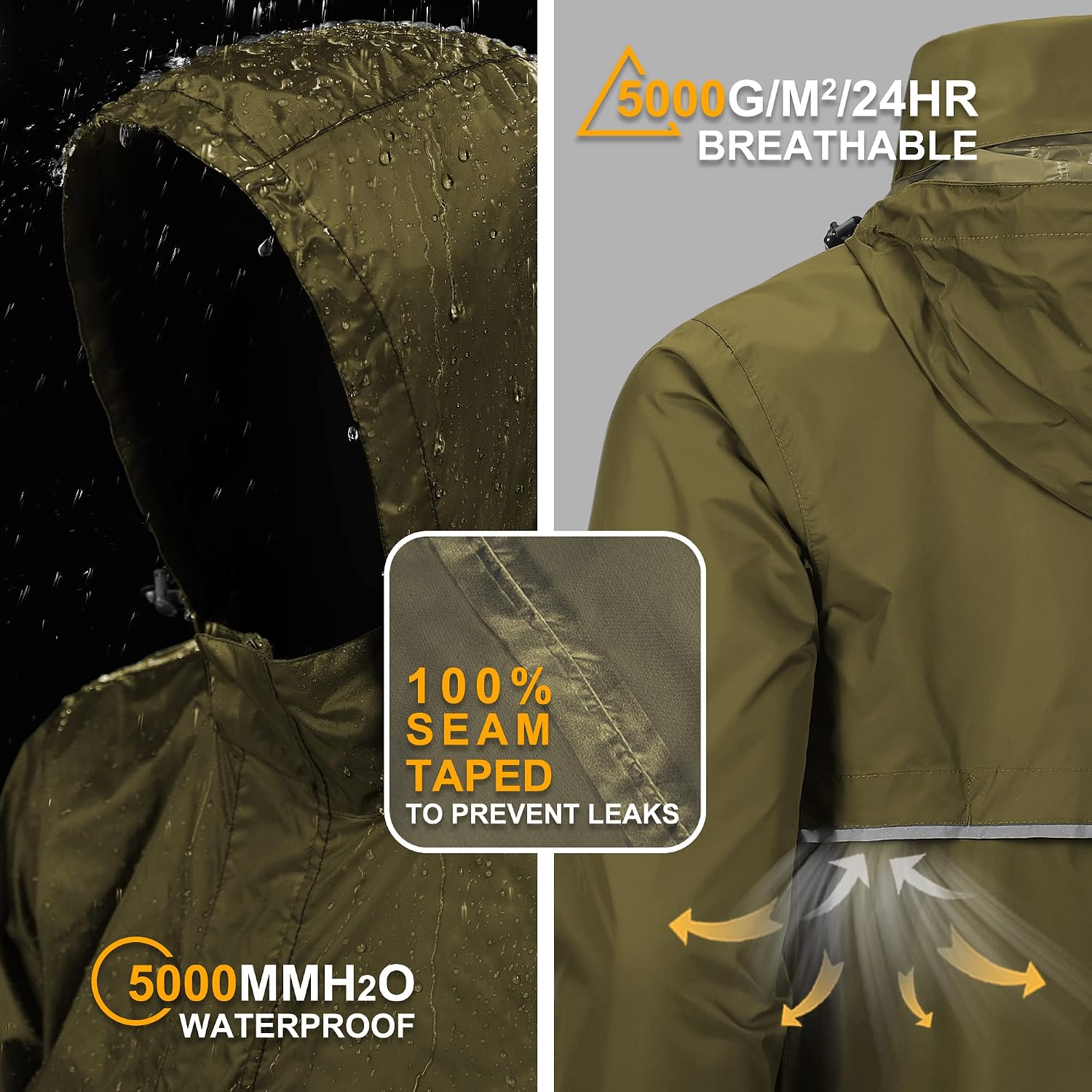 Outdoor Ventures Men's Waterproof Jacket - Image 3