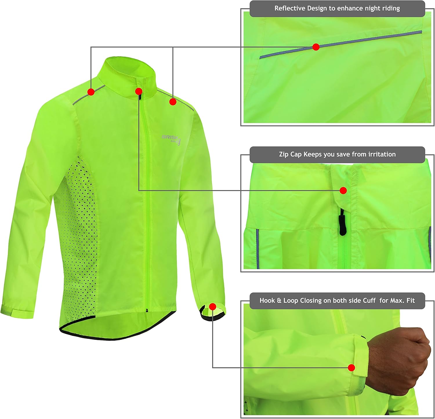 Brisk Bike Cycling Rain Jackets - Image 4