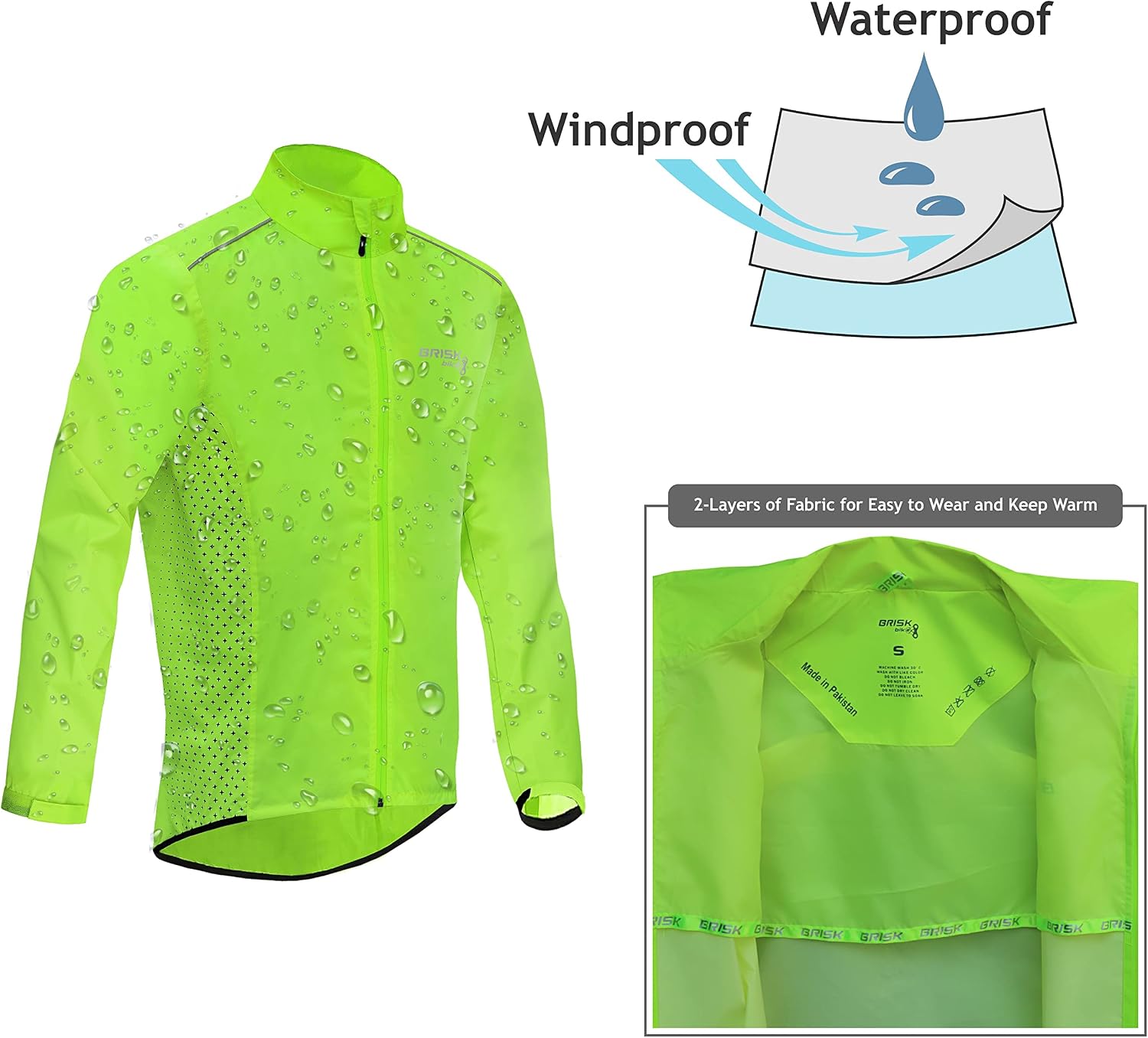Brisk Bike Cycling Rain Jackets - Image 5
