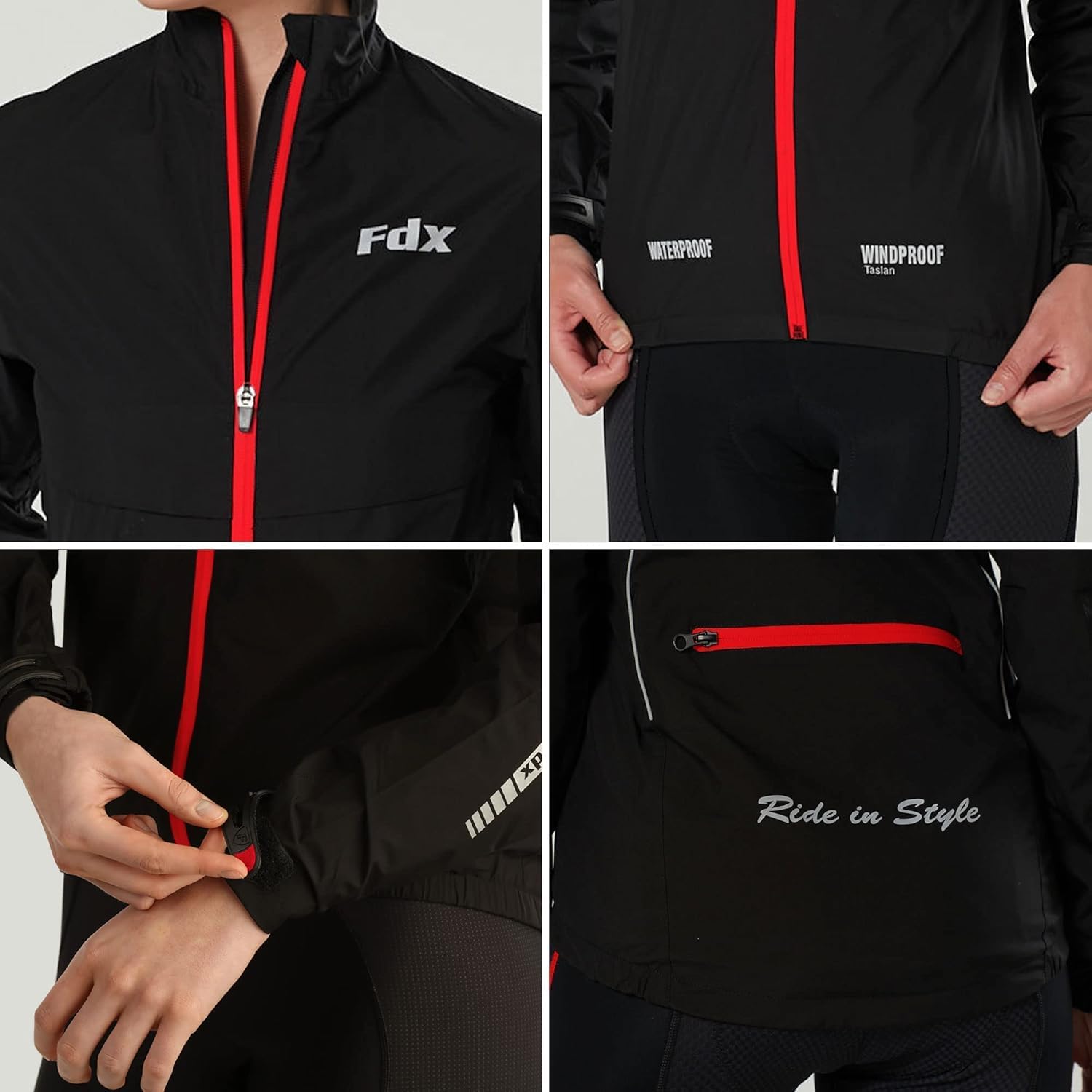 FDX Men's Waterproof Cycling Jacket - Image 2