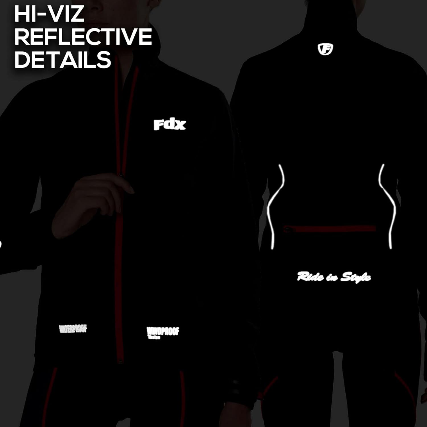 FDX Men's Waterproof Cycling Jacket - Image 5