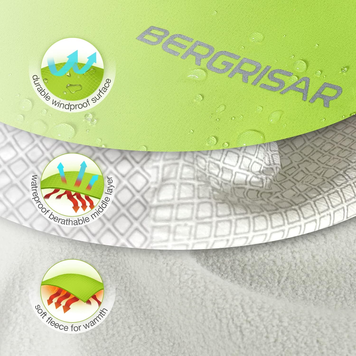 BERGRISAR Men's Waterproof Thermal Cycling Jacket - Image 3