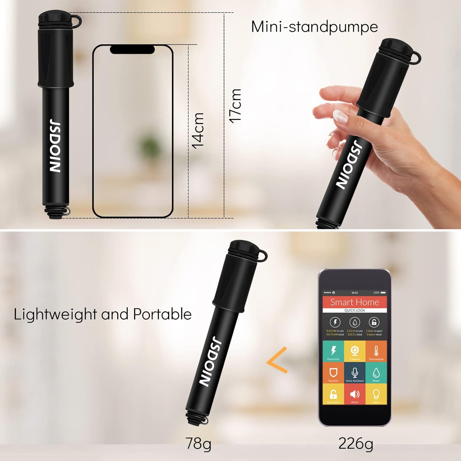 Jsdoin Portable Mini Bike Pump Fast Inflation - Image 6