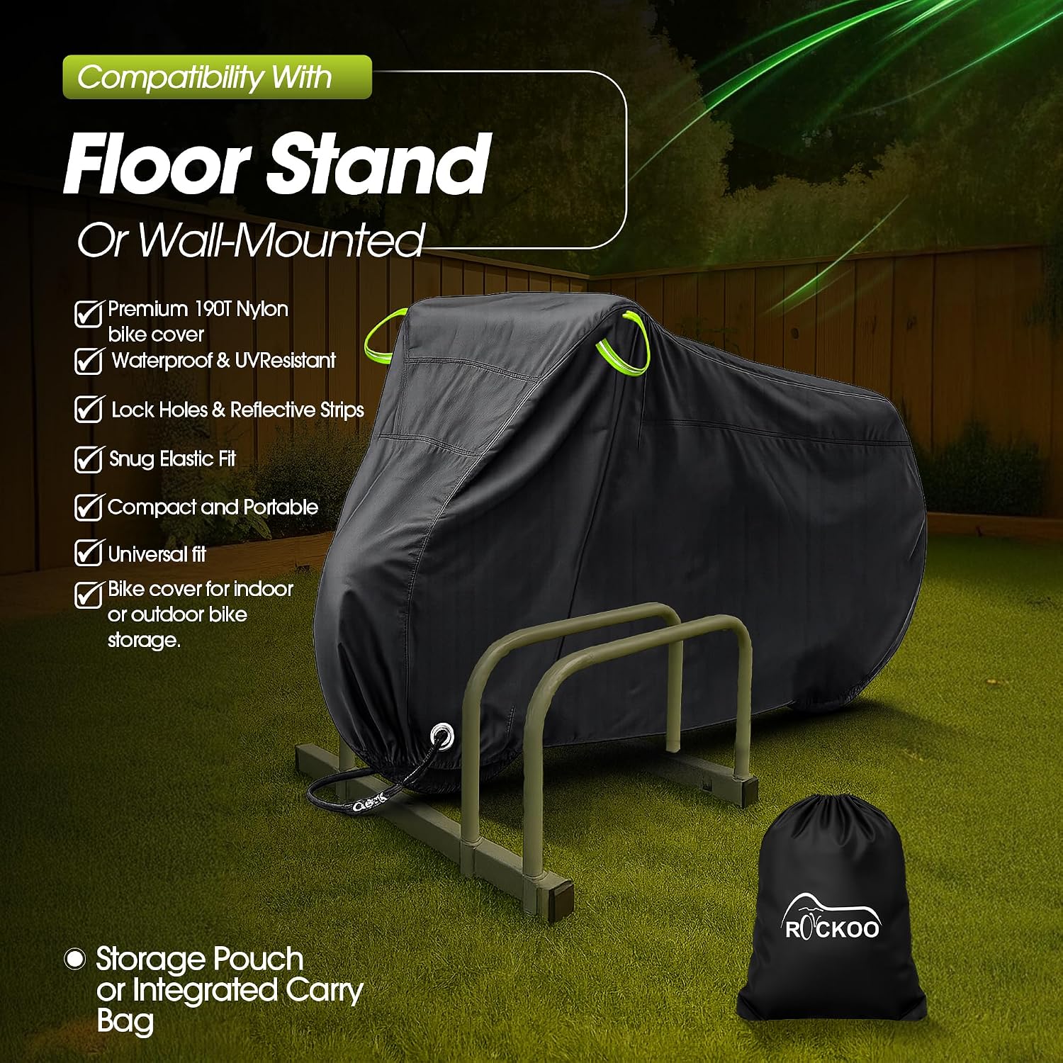 Rockoo Bike Cover for Outdoor Storage for 2 Bikes - Image 7