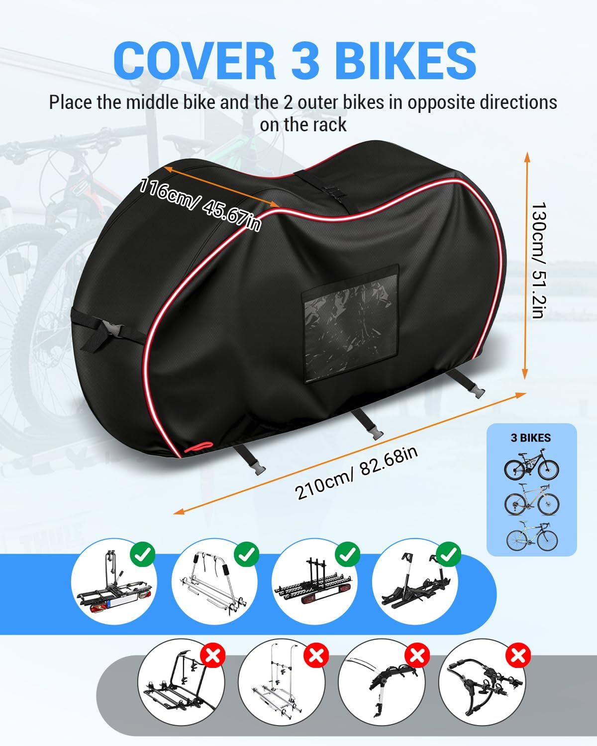 SUPAREE Motorhome Bike Covers for 3 Bikes - Image 3
