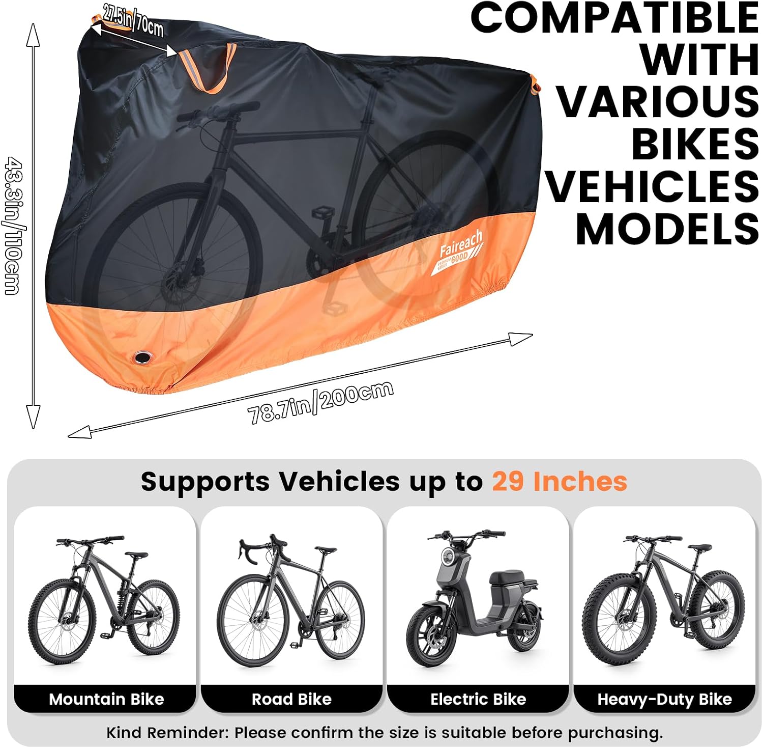 Waterproof 600D Bike Cover For Outside Storage - Image 4