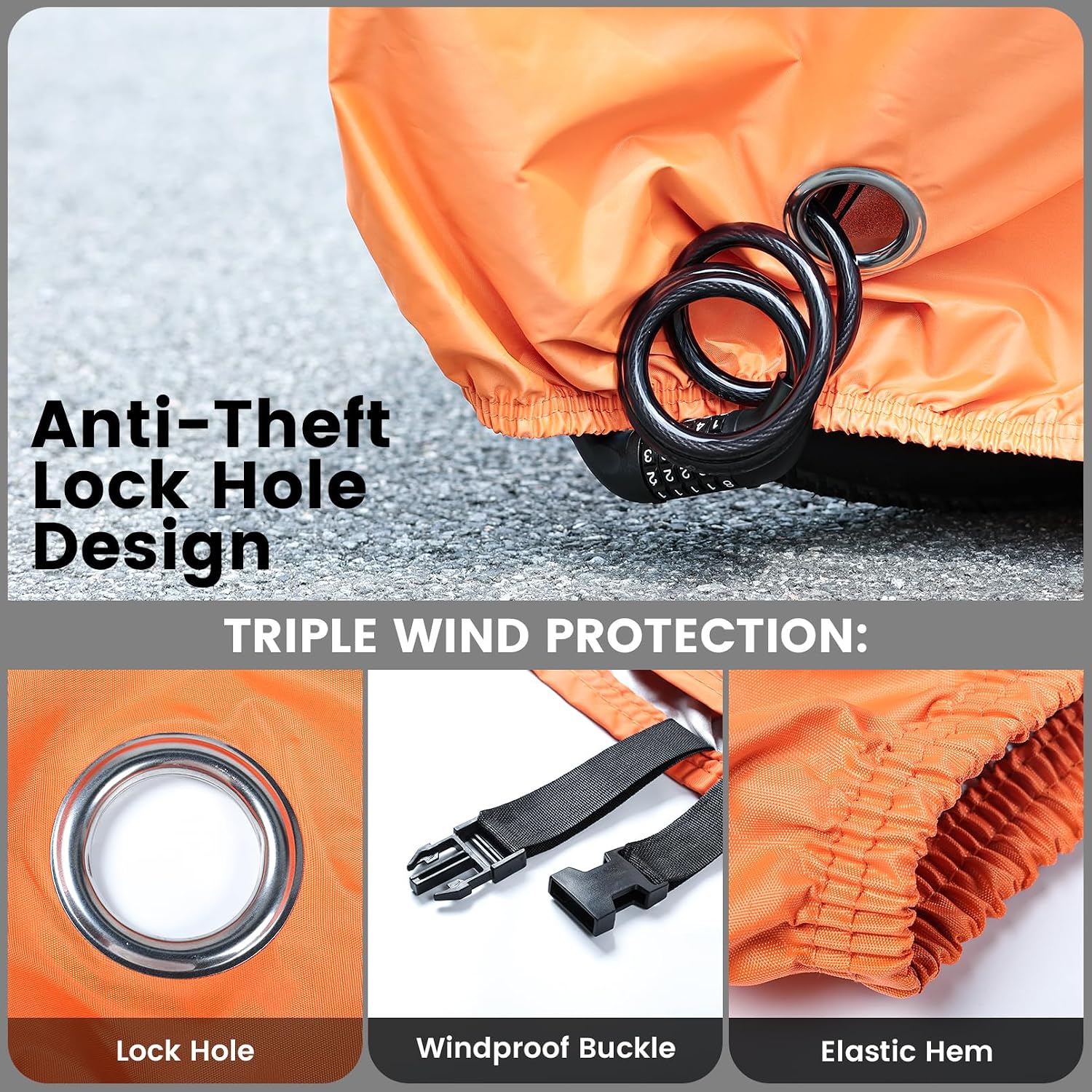 Waterproof 600D Bike Cover For Outside Storage - Image 6
