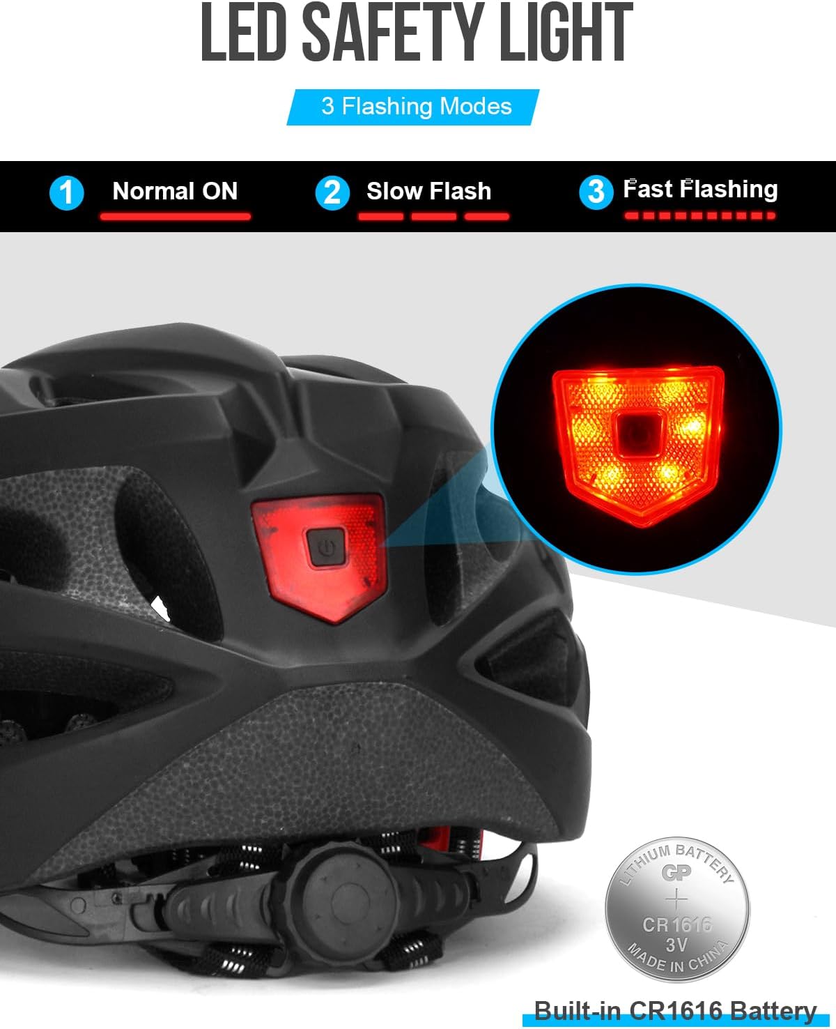Bike Helmet Adult with Light - Image 3