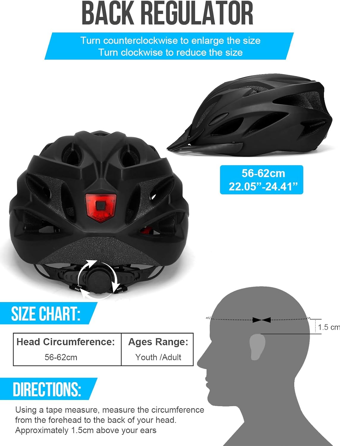 Bike Helmet Adult with Light - Image 6