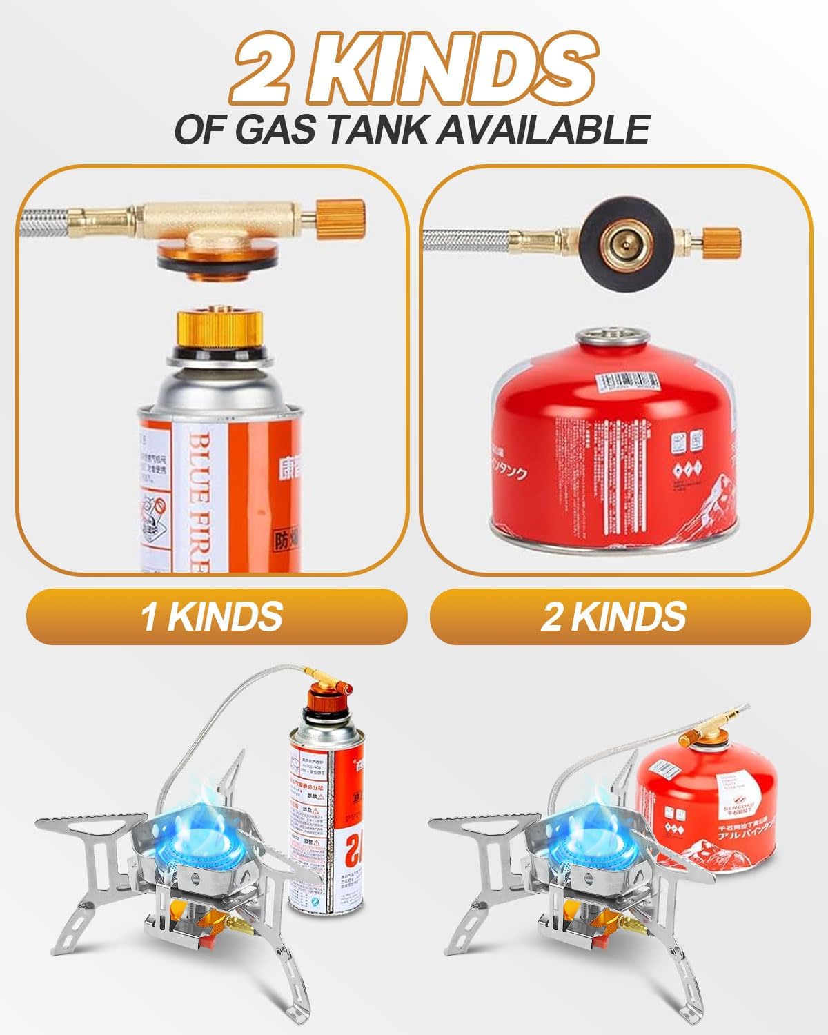 Portable Camping Gas Stove Burner, Windproof - Image 6