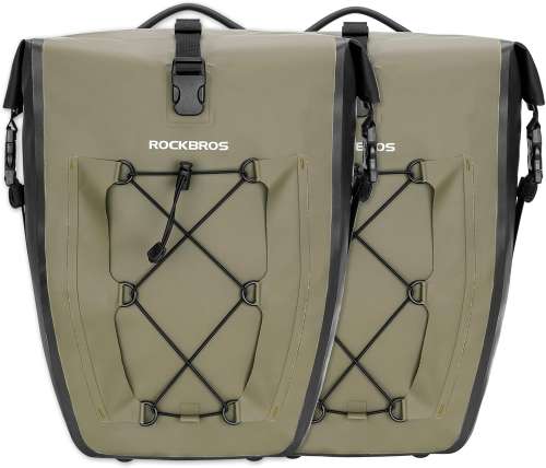 ROCKBROS Bike Pannier Bag 100% Waterproof, 25L-32L Rear Rack Bike Bag