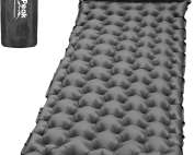 HiiPeak Camping Sleeping Pad, Ultralight Camping Mat with Pillow Built-in Foot Pump Inflatable Sleeping Pads Compact for Backpacking Hiking Traveling Tent (Gray)