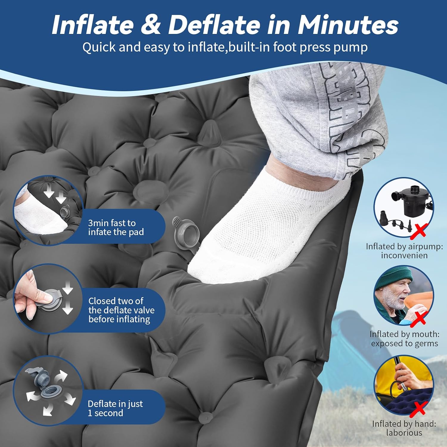 HiiPeak Sleeping Pad - Ultralight Inflatable Sleeping Mat - Image 4
