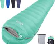 Down Sleeping Bag 4 Season, Lightweight Winter Sleeping Bag 0 Degree to -12 Degree for Adults and Kid Camping, Hiking and Backpacking Outdoor Filled 600+FP Down