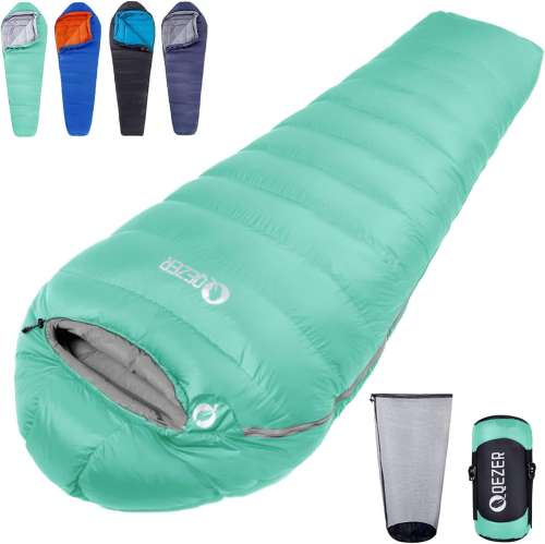 Down Sleeping Bag 4 Season, Lightweight Winter Sleeping Bag 0 Degree to -12 Degree for Adults and Kid Camping, Hiking and Backpacking Outdoor Filled 600+FP Down