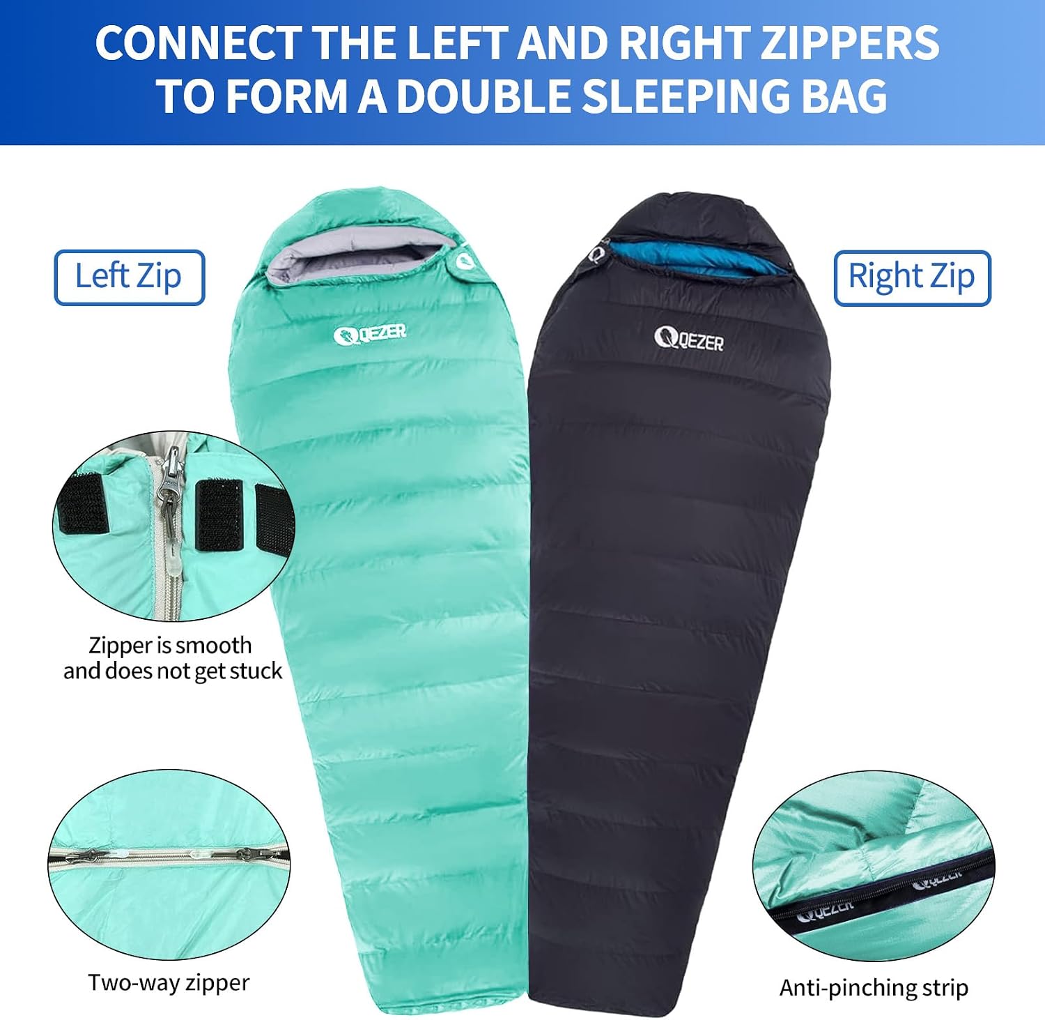 Down Sleeping Bag 4 Season, Lightweight - Image 5