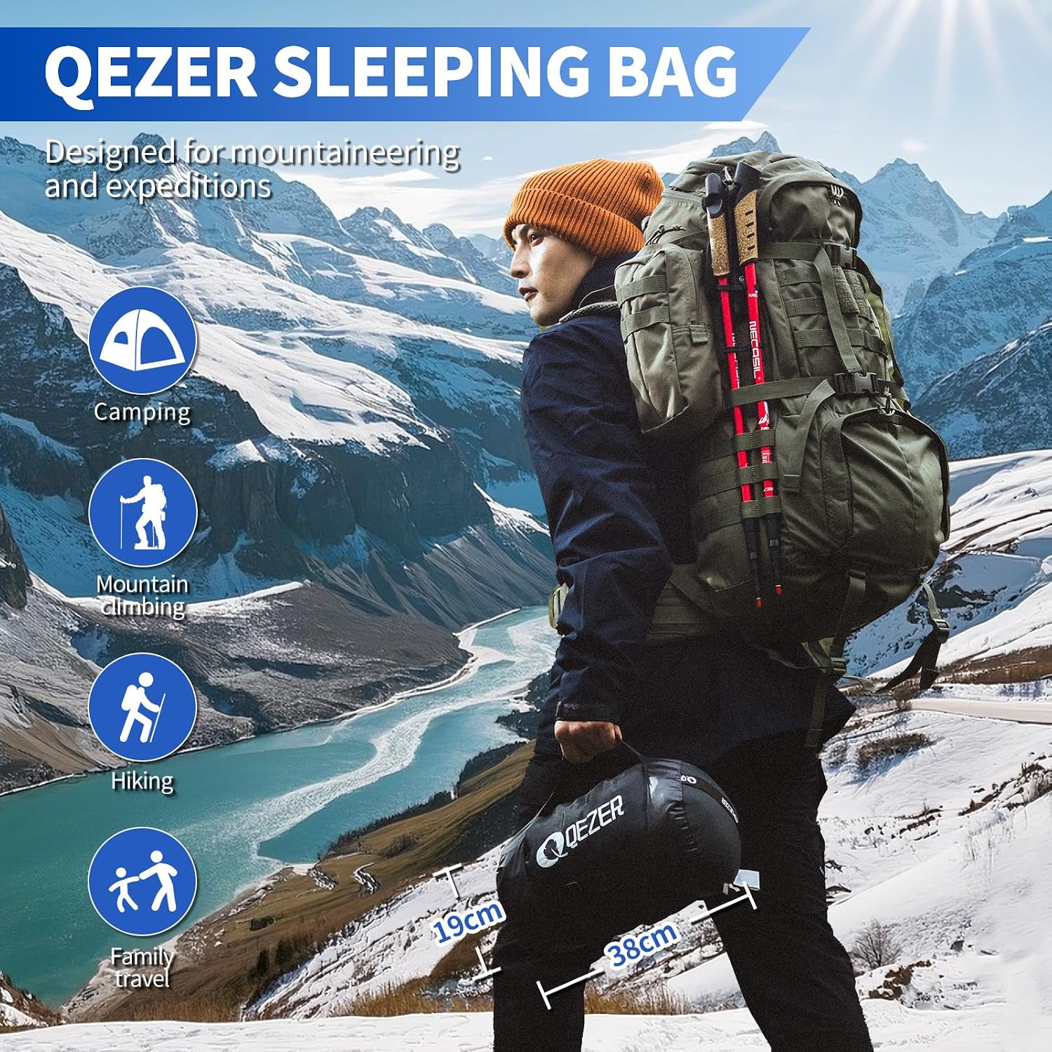 Down Sleeping Bag 4 Season, Lightweight - Image 7