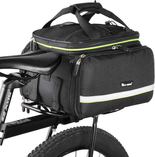 35L Bike Storage Bag Double Side Pannier Bags,Waterproof Cargo Rack Pack Saddle Bag Shoulder Bags with Rain Cover for Riding ,Multi-function Bicycle Rear Seat Trunk Panniers Pouch Cycling Accessories