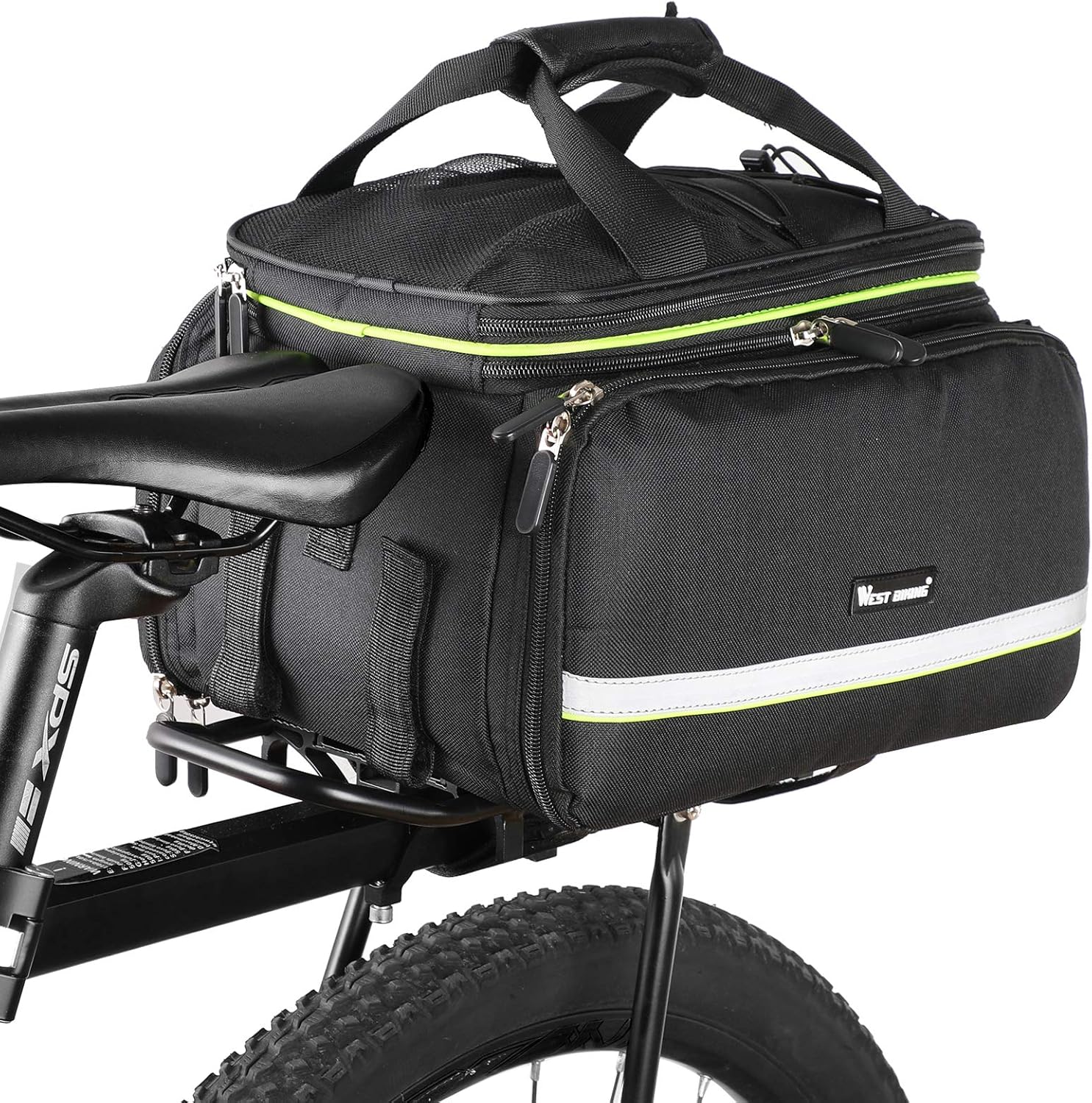 35L Bike Storage Bag Double Side Pannier Bags,Waterproof Cargo Rack Pack Saddle Bag Shoulder Bags with Rain Cover for Riding ,Multi-function Bicycle Rear Seat Trunk Panniers Pouch Cycling Accessories
