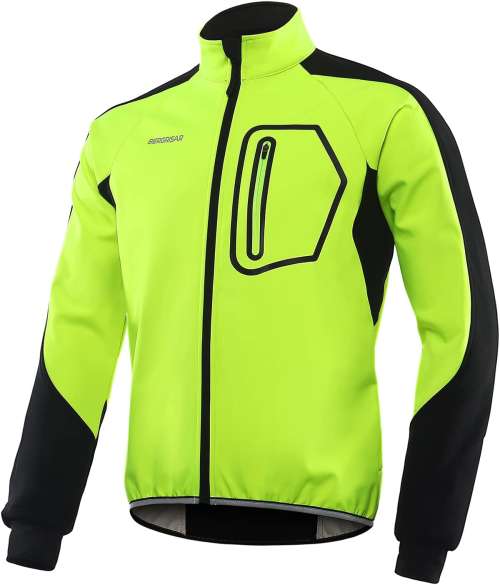 BERGRISAR Men's Waterproof Thermal Cycling Jacket - Windproof Breathable Winter Bike Windbreaker with 4 Pockets