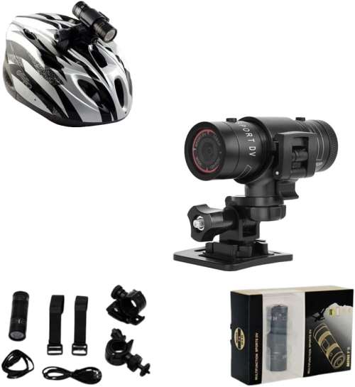 BSLVWG 1080P Helmet Camera, Mini Action Cameras Bike Motorcycle Video Cam,120° Wide Angle Waterproof Cycling Camera Sports DV Camcorder for Bicycle/Motorbike/Climbing/Riding/Skiing