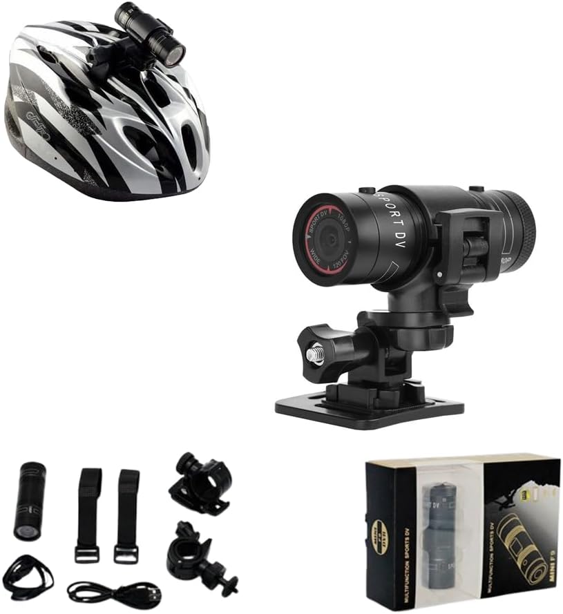 BSLVWG 1080P Helmet Camera, Mini Action Cameras Bike Motorcycle Video Cam,120° Wide Angle Waterproof Cycling Camera Sports DV Camcorder for Bicycle/Motorbike/Climbing/Riding/Skiing