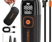 Cordless Tyre Inflator, Car Tyre Inflator Air Compressor, Portable USB Rechargeable Electric Bike Pump 150 PSI, Tyre Pump with Pressure Gauge for Car Tire, Bike, Motorbike, Ball