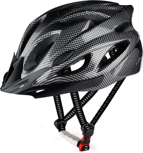 Cycle Helmet, Lightweight Bicycle Helmet, Adjustable Mountain & Road Bike Helmets for Adults, 18 Vents with Adjustable Strap & Detachable Visor for Mens Womens(Head Sizes58-62cm)