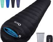 Down Sleeping Bag 4 Season, Lightweight Winter Sleeping Bag 0 Degree to -12 Degree for Adults and Kid Camping, Hiking and Backpacking Outdoor Filled 600+FP Down