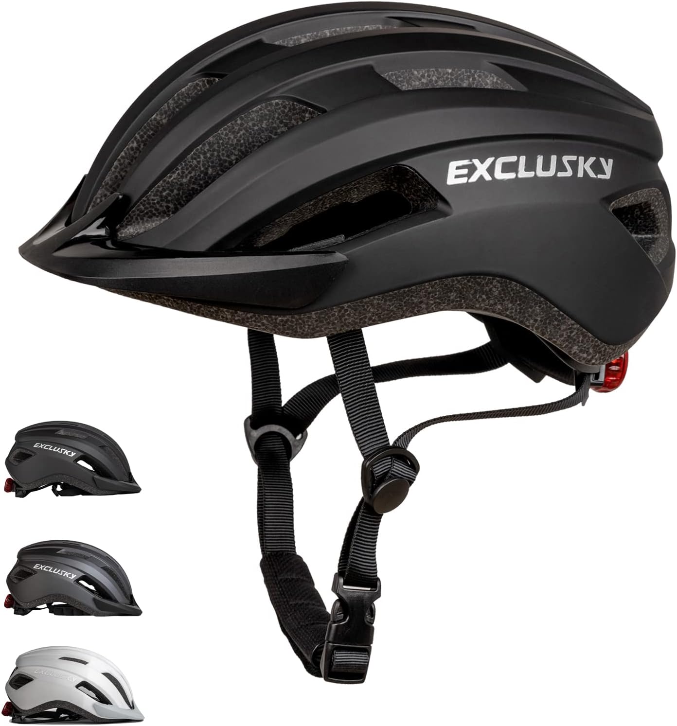 Exclusky Bike Helmet Men Women Cycle Helmet with Light Breathable MTB Mountain Bicycle Helmet for Adult Road Cycling Helmet 56-61cm