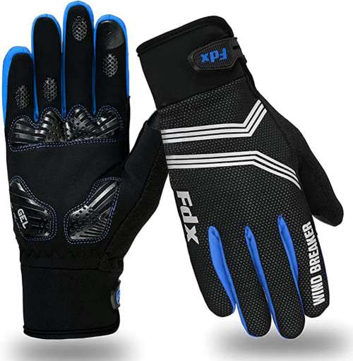 FDX Full Finger Winter Cycling Gloves for Men Women, Windproof Padded Mitts