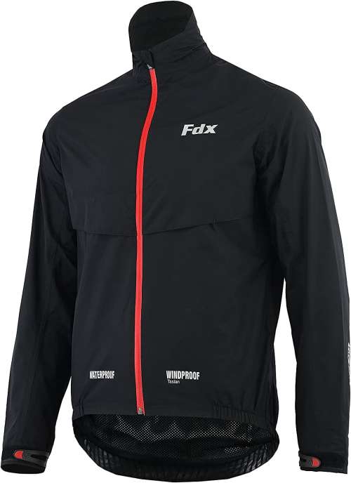 FDX Men's Waterproof Cycling Jacket Breathable Windproof Hi-Viz Rain Coat