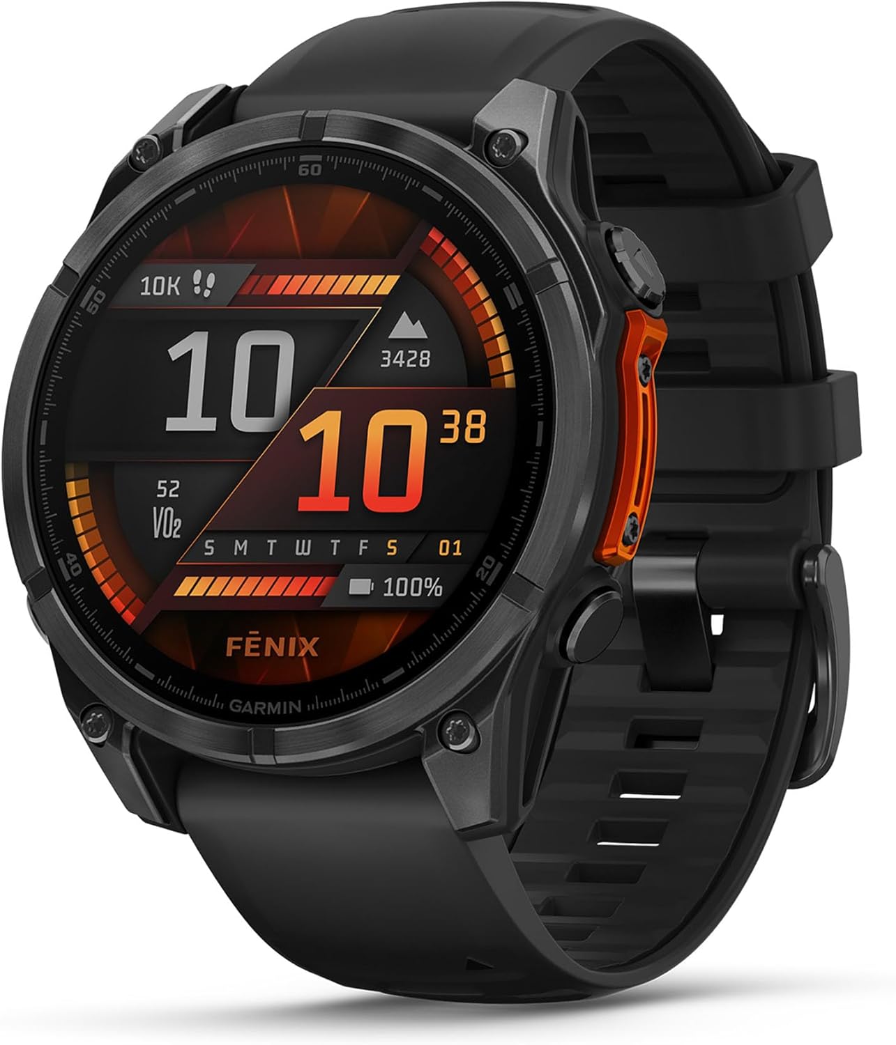 Garmin fēnix 8, 47mm premium GPS smartwatch, AMOLED touchscreen, multisport, advanced health & training features, built-in LED flashlight, adventure watch with up to 16 days battery life, Slate Grey