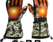 Heated Gloves, Podazz Rechargeable Heated Gloves with 7.4V 3000mAh Battery Powered Waterproof Hand Warmer Gloves, 3 Levels Heated Thermal for Cold Winter Cycling,Skiing,Hunting