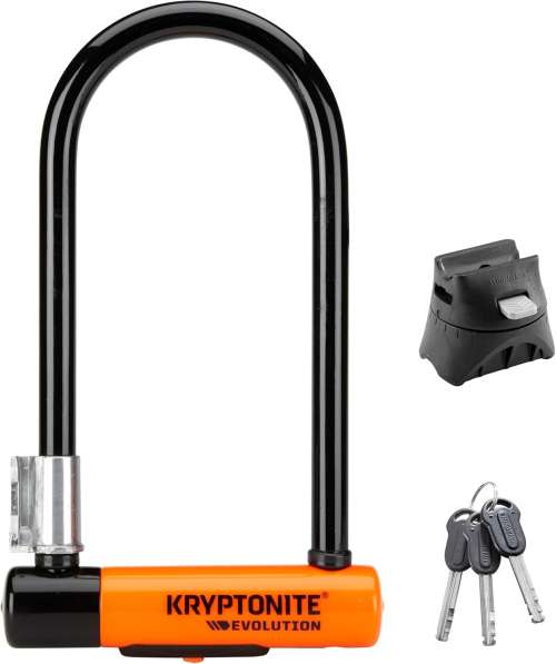 Kryptonite Evolution Standard Bike U-Lock, Heavy Duty Anti-Theft Bicycle U Lock, 14mm Shackle with Mounting Bracket and Keys, High Security Lock for Bicycles Scooters