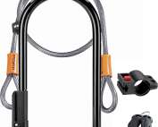 Kryptonite Keeper Bike U-Lock Standard with Braided Steel Cable, Heavy Duty Anti-Theft Bicycle U Lock, 12mm Shackle and 10mm x4ft Length Security Cable with Mounting Bracket and Keys