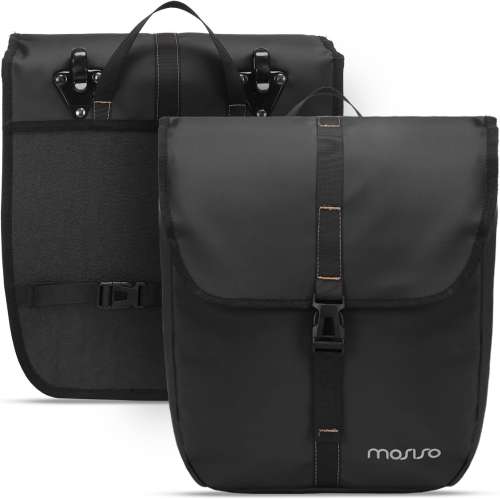MOSISO 20L Bike Panniers, 2 Pack Waterproof Panniers Cycling Bag, Black