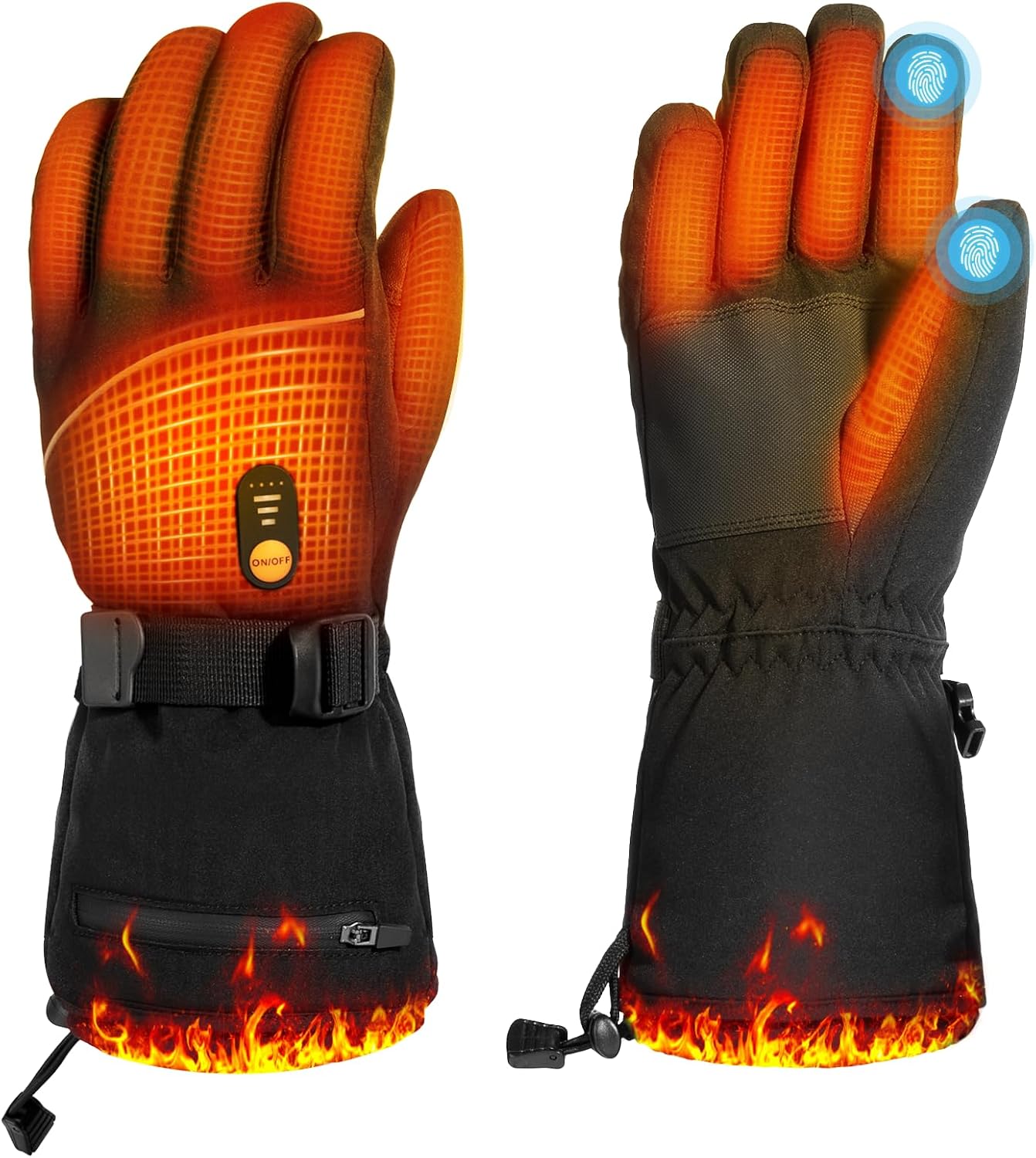 Minthouz Heated Gloves for Men Women, 7.4V 3000mAh Electric Heated Rechargeable Gloves with 6 Layer Shell, 3 Heat Levels, Touchscreen for Commuting, Driving & Outdoor Sports